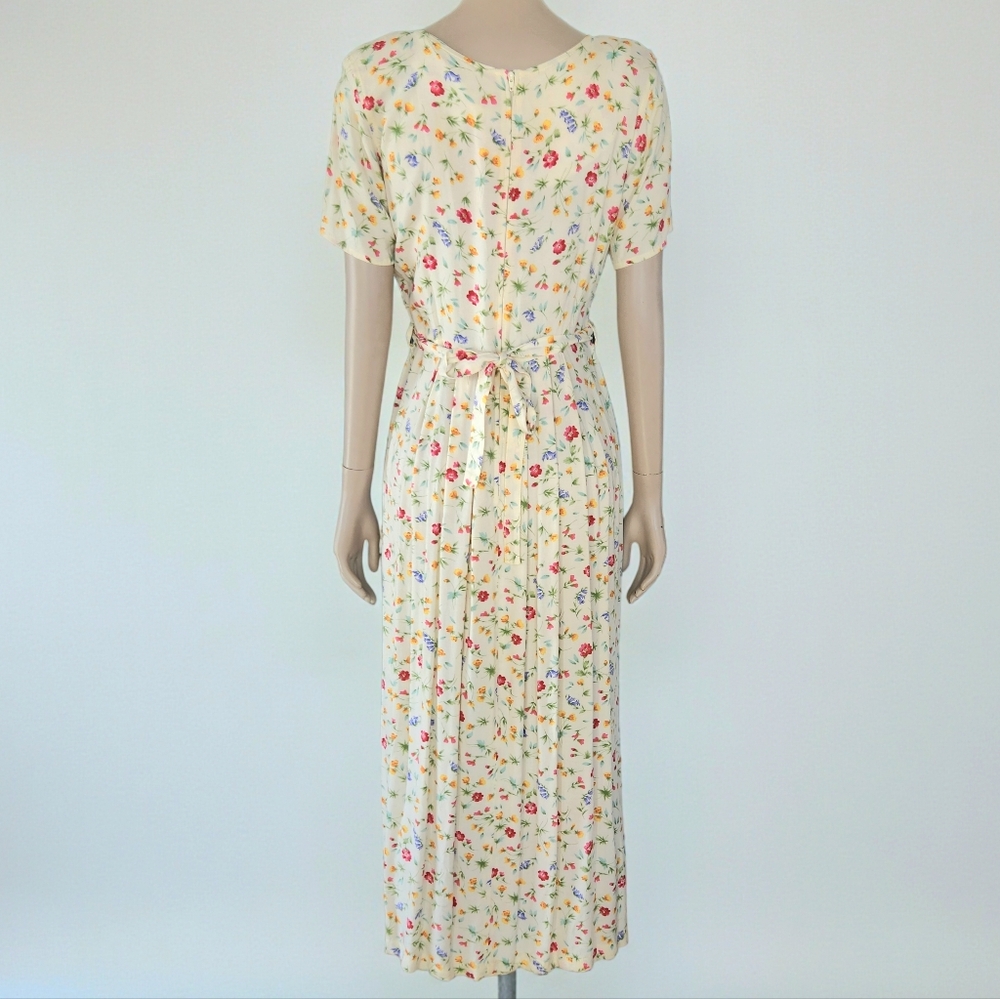 Floral Cream Maxi Dress with Side Ties - Picture 8 of 14